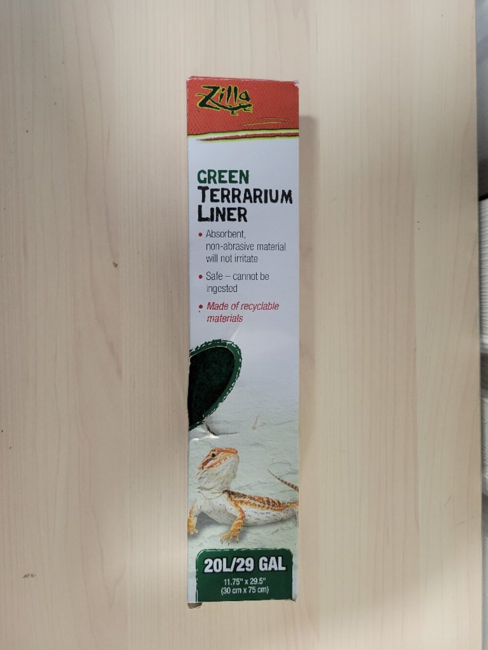ZILLA Green Terrarium Liner for Reptiles 11.75x29.5" 20L / 29 Gallon, NEW Unused